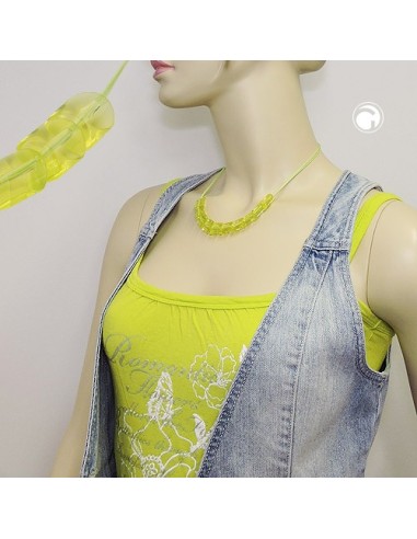 necklace slanted beads kiwi-green cord light green