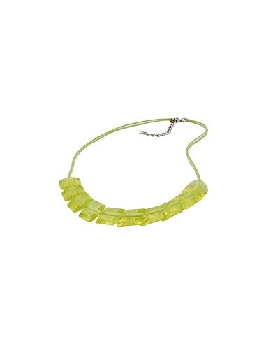 necklace slanted beads kiwi-green cord light green