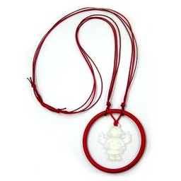 necklace angel in a ring red 90cm