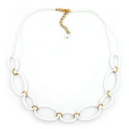 necklace oval rings white 50cm