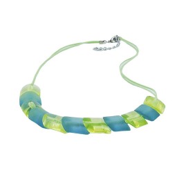 necklace slanted bead turquoiuse green