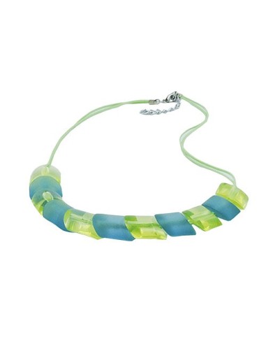necklace slanted bead turquoiuse green