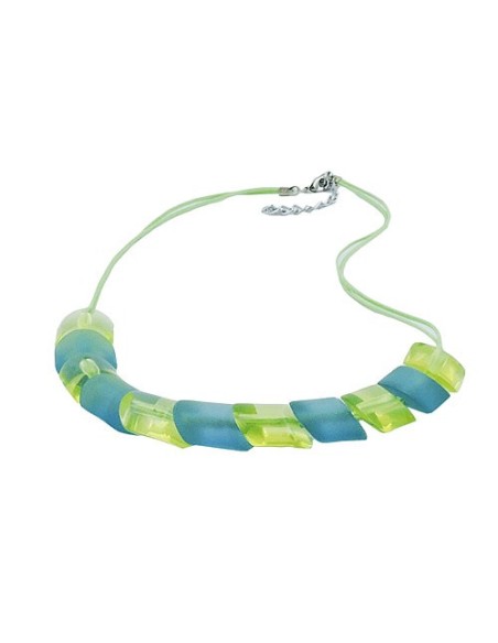 necklace slanted bead turquoiuse green