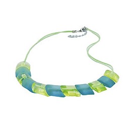 necklace slanted bead turquoiuse green