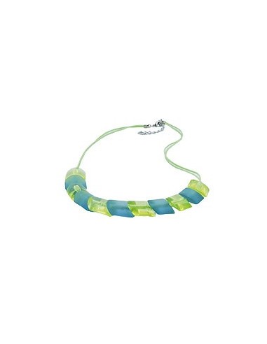 necklace slanted bead turquoiuse green