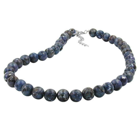 necklace beads 12mm grey-lilac