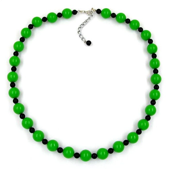 necklace beads green/ black