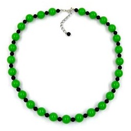 necklace beads green/ black