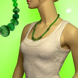 necklace beads green 60cm