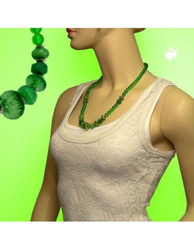 necklace beads green 60cm