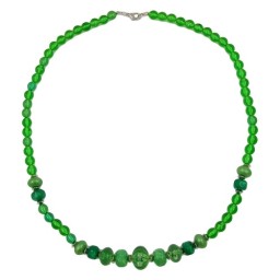 necklace beads green 60cm