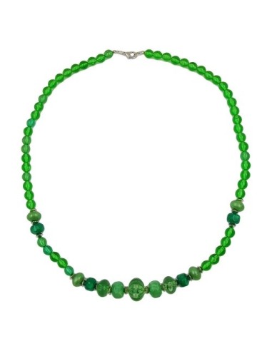 necklace beads green 60cm