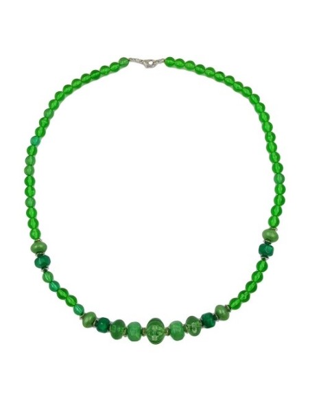 necklace beads green 60cm