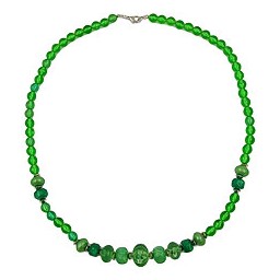 necklace beads green 60cm