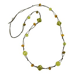 necklace beads olive-crash 110cm