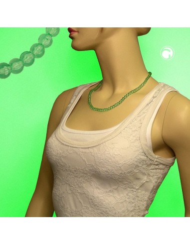 necklace green beads 6mm
