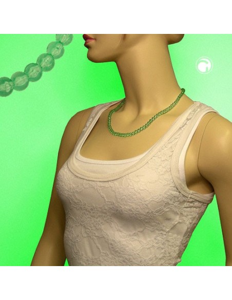 necklace green beads 6mm