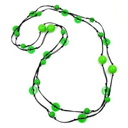 necklace beads and rings green 190cm