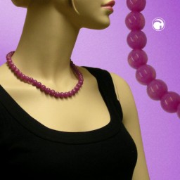 necklace beads 10mm lilac glossy