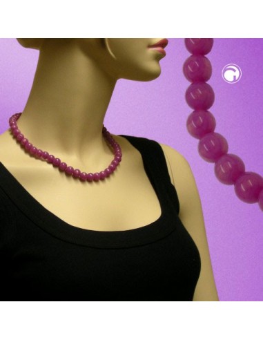 necklace beads 10mm lilac glossy