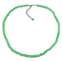 necklace beads 6mm green/transparent