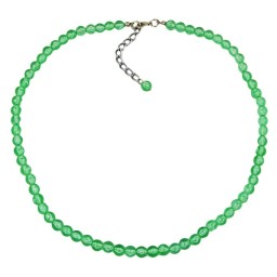 necklace beads 6mm green/transparent