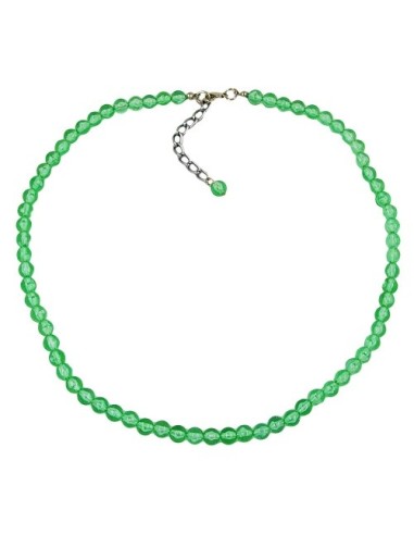 necklace beads 6mm green/transparent
