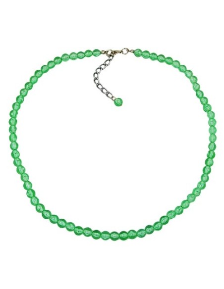 necklace beads 6mm green/transparent