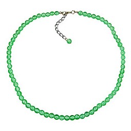 necklace beads 6mm green/transparent