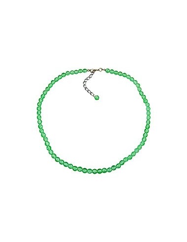 necklace beads 6mm green/transparent