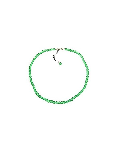 necklace beads 6mm green/transparent