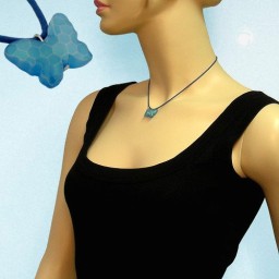 necklace butterfly blue