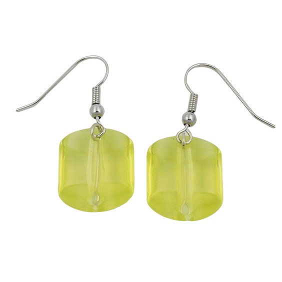 earrings dangeling beads light-green