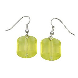 earrings dangeling beads light-green