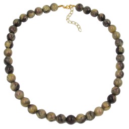 necklace beads olive green/ grey marbled