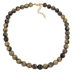 necklace beads olive green/ grey marbled