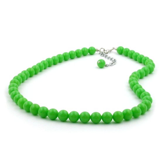 necklace beads 8mm bright green