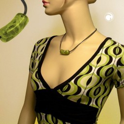 necklace beads green crash style