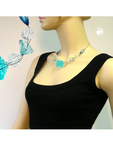 necklace eye-catching bead aqua