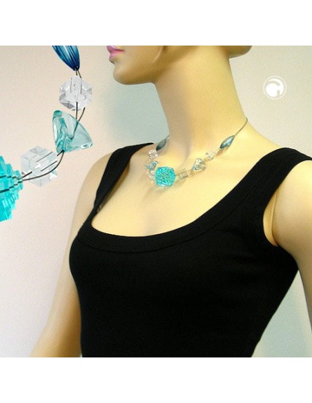 necklace eye-catching bead aqua