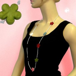 necklace with flower-beads