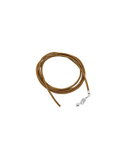 leather strap round cord cowhide 2mm olive green khaki colored with 1x clasp silver colored ca. 1m