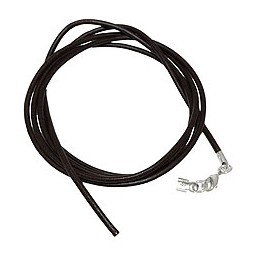 leather strap round cord cowhide 2mm black colored with 1x clasp silver colored ca. 1m