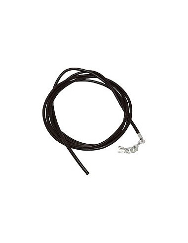 leather strap round cord cowhide 2mm black colored with 1x clasp silver colored ca. 1m