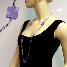 necklace pillow lavender-silver crystal 100cm