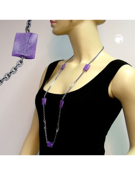 necklace pillow lavender-silver crystal 100cm