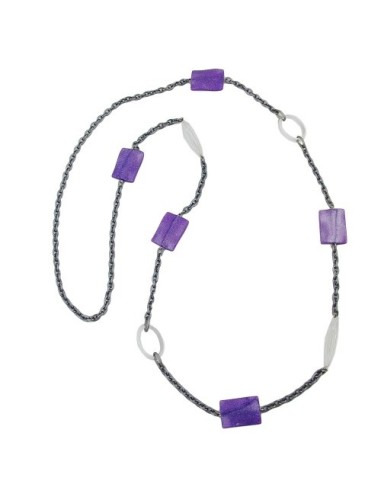 necklace pillow lavender-silver crystal 100cm
