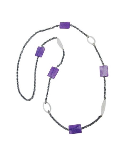 necklace pillow lavender-silver crystal 100cm