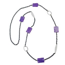 necklace pillow lavender-silver crystal 100cm