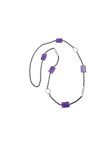 necklace pillow lavender-silver crystal 100cm